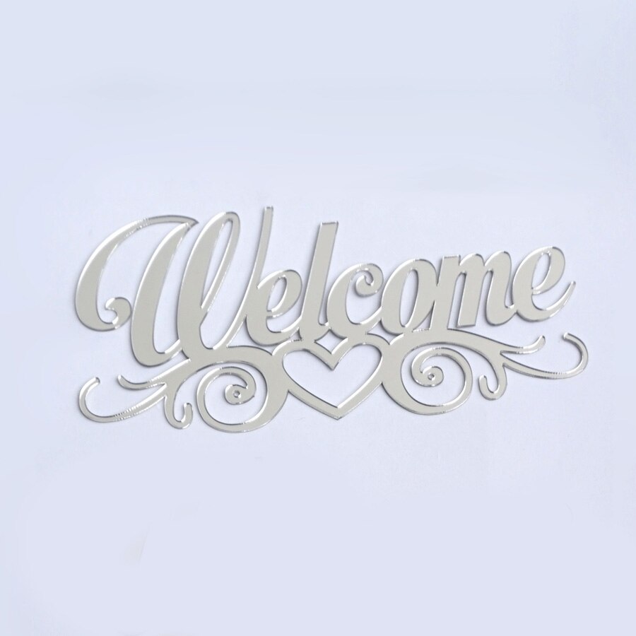 Willkommen Zeichen Aufkleber für Familie Tür Platte Acryl Spiegel Zauberstab Aufkleber Neue Wohnkultur Haus Erwärmung