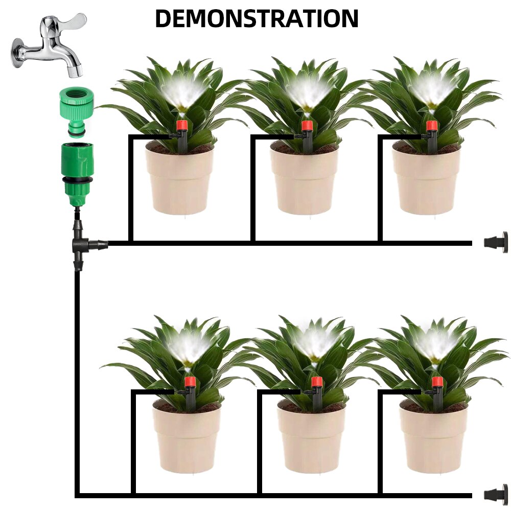 15M 4/7Mm Hose Drip Irrigation System With Timer Watering Set Adjustable Micro Drippers For Irrigation Plant Watering System
