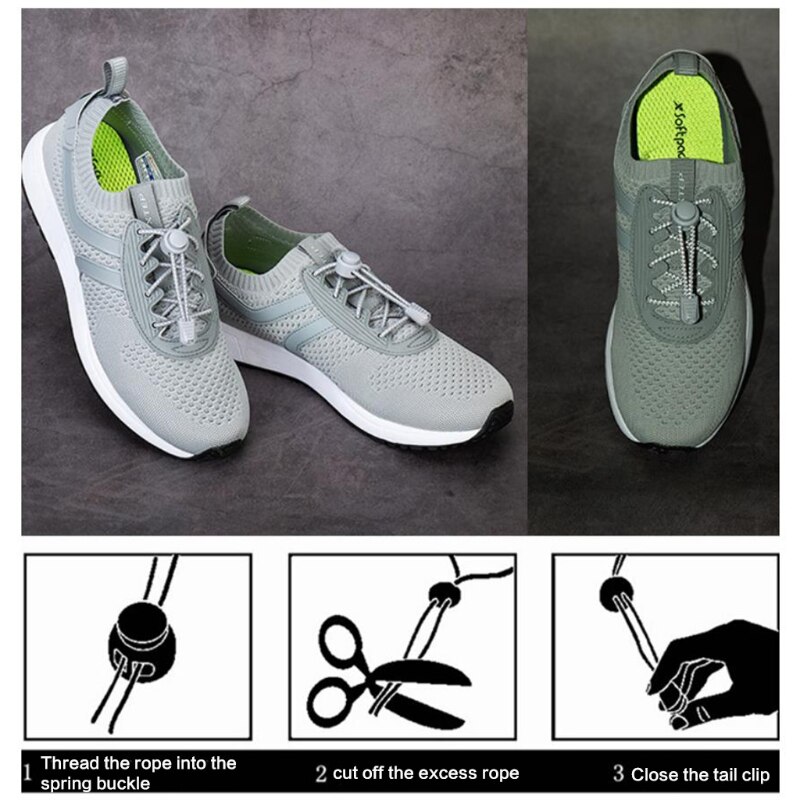 Keine Krawatte Schnürsenkel Erwachsene Elastische Schnürsenkel Schloss Band, 3 Paare Reflektierende Ersetzen Tieless Schnürsenkel für Turnschuhe