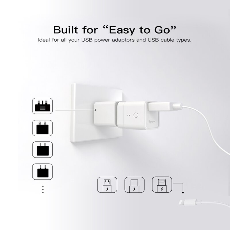 SONOFF Micro Wireless USB di Smart Adapter 5V Wifi Mini USB Adattatore di Carica Prodotti E Attrezzature Smart Per Il Controllo Remoto Funziona Con Alexa Google Casa