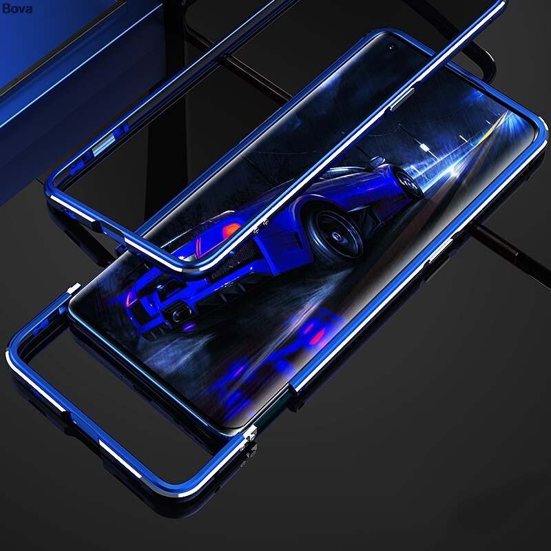 Luxury Ultra Thin aluminum Bumper Case for OPPO Find X2 Case 6.7-inches+ 2 Film (1 Front +1 Rear)