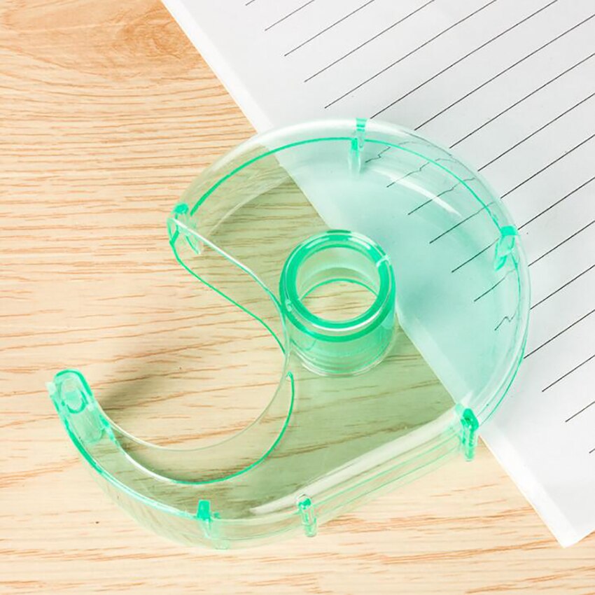 1pc gennemsigtige tape cutter holder plastik japansk papir klæbende tape dispenser bærbar tape rulle papirvarer lille skærer