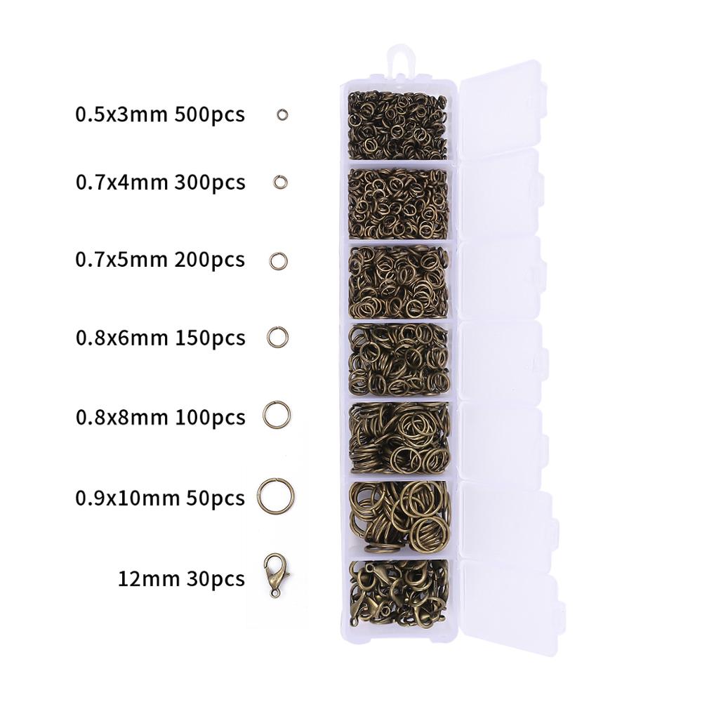 Mix Box Kits Alloy Chain Earring Hooks Head Pins Jump Rings Lobster Clasp For DIY Jewelry Findings Set Making Earrings Supplies: BDH153-01BS
