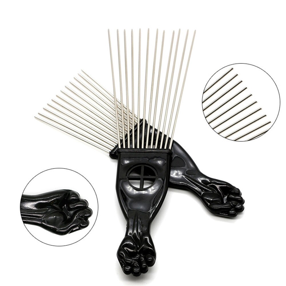 Peigne Afro en métal, 4 tailles, accessoire de coiffure et de coiffure, de Style , peigne de couleur noire