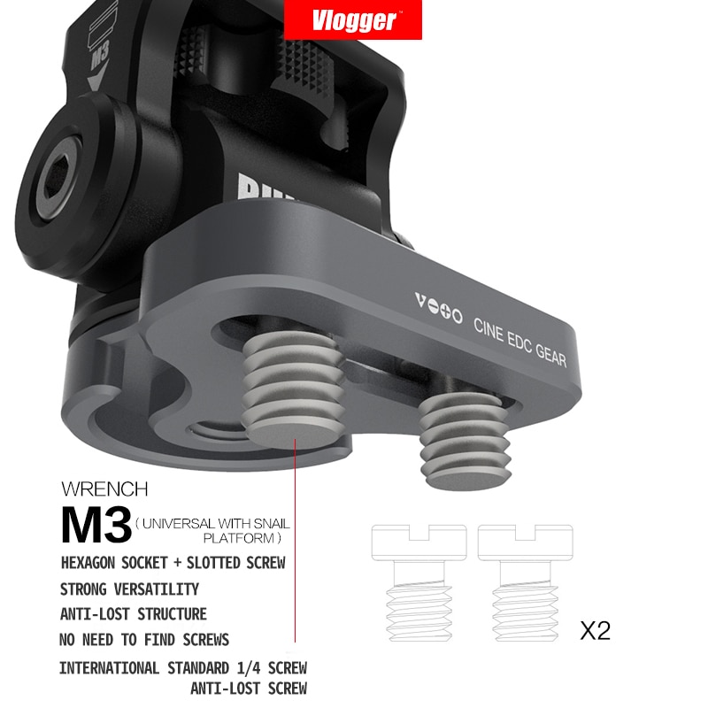 Vlogger M3 Schlüssel Einstellbare DSLR Kamera Monitor Kugelkopf HDMI Kabel Clip Nashorn Einstellbare Dämpfung Kopf
