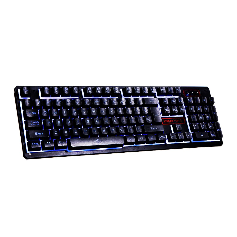 Gaming Keyboard Mouse Headset Set Wired Monochrome Backlight Keyboard Colorful LED Breathing Light Mouse Gaming Headset Combo