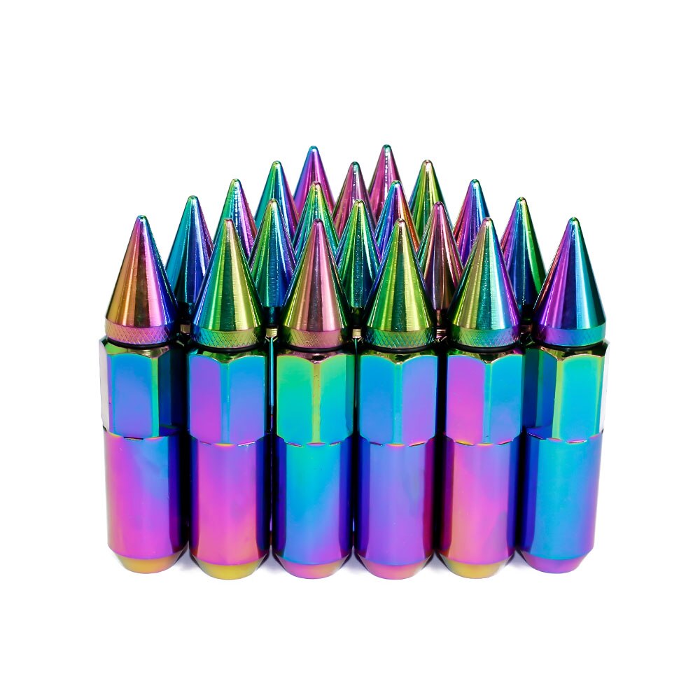 20pcs Spiked Wheel Lug Nuts M12x1.5 Aluminum Cone Seat Extended Tuner