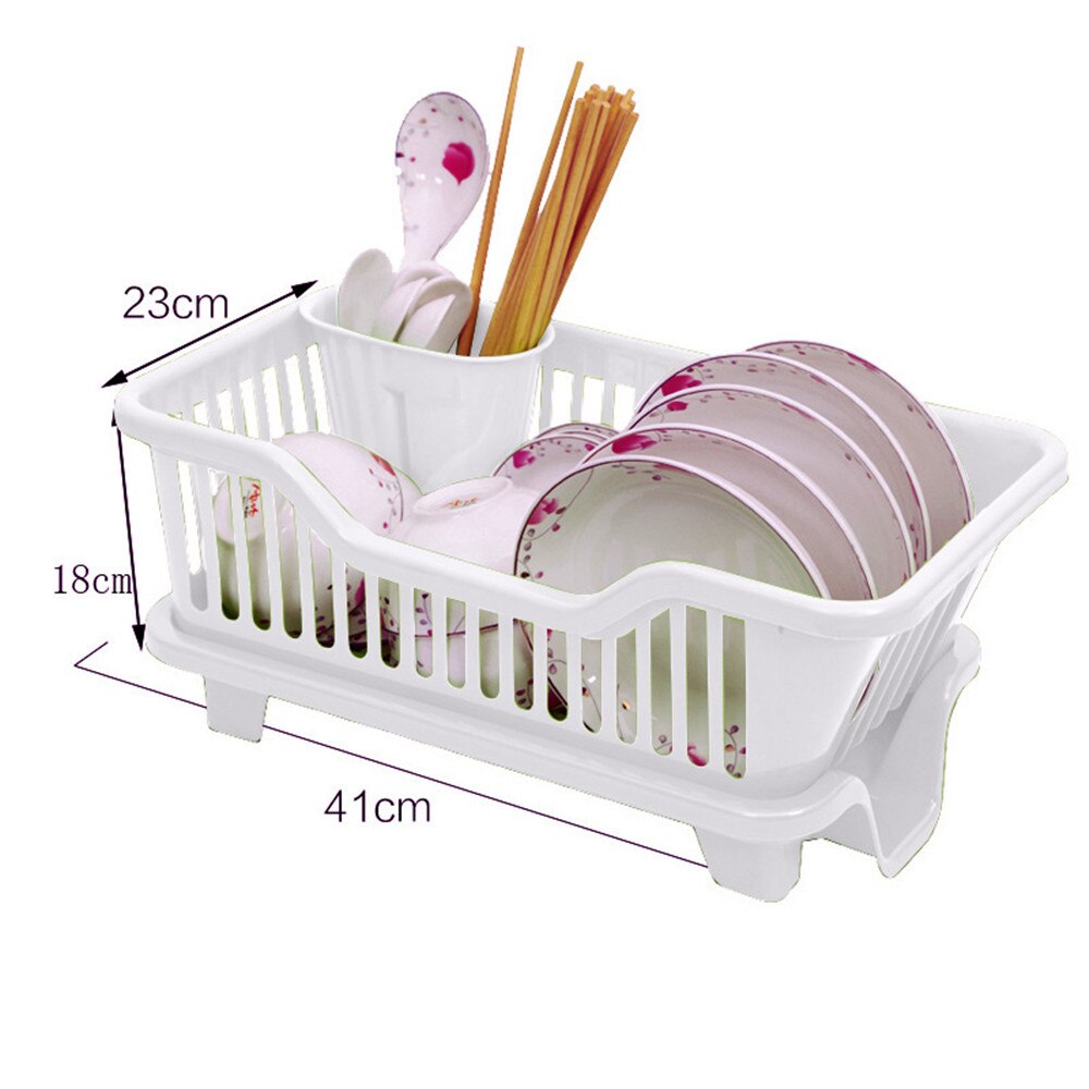 Storage Shelf Layer 2 Double-layer Multi-function Draining Tableware Tableware Dish Rack Rack Kitchen Dish Plastic: B1 Side running wate