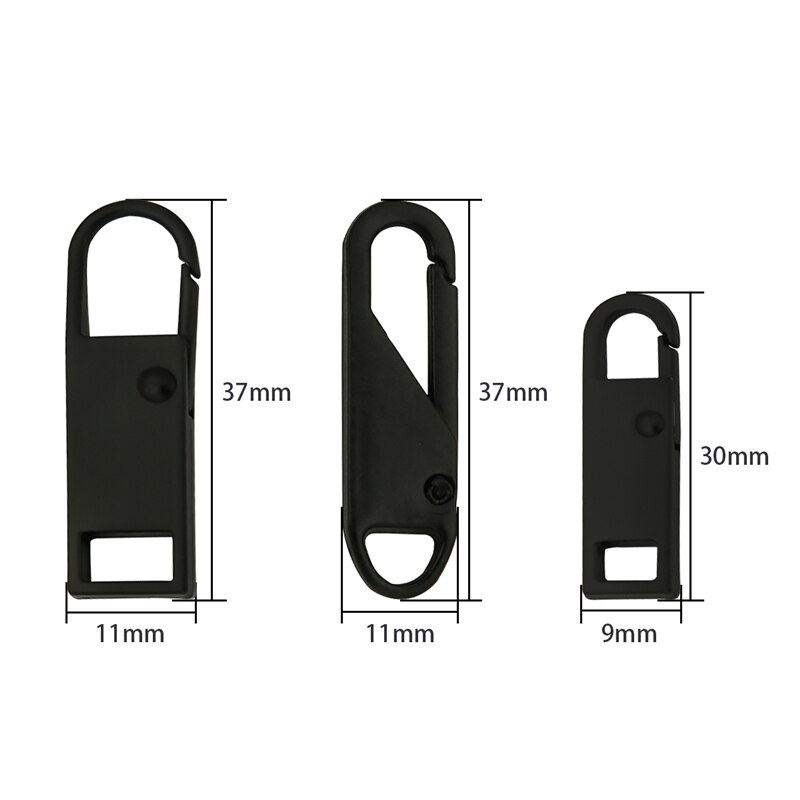Kit de réparation de fermeture éclair en métal noir, 2 pièces, fermeture éclair éclair, extracteur pour curseur de fermeture éclair, bricolage, couture artisanale