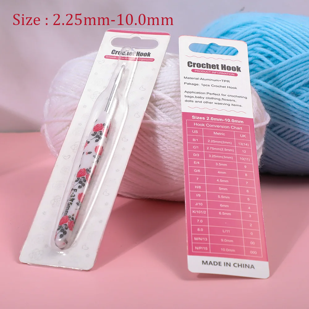 1 pièces/2.25-10.0mm Rose Crochet crochets poignée en caoutchouc aiguilles à Crochet pour débutants et tricot fil de Crochet bricolage artisanat au Crochet