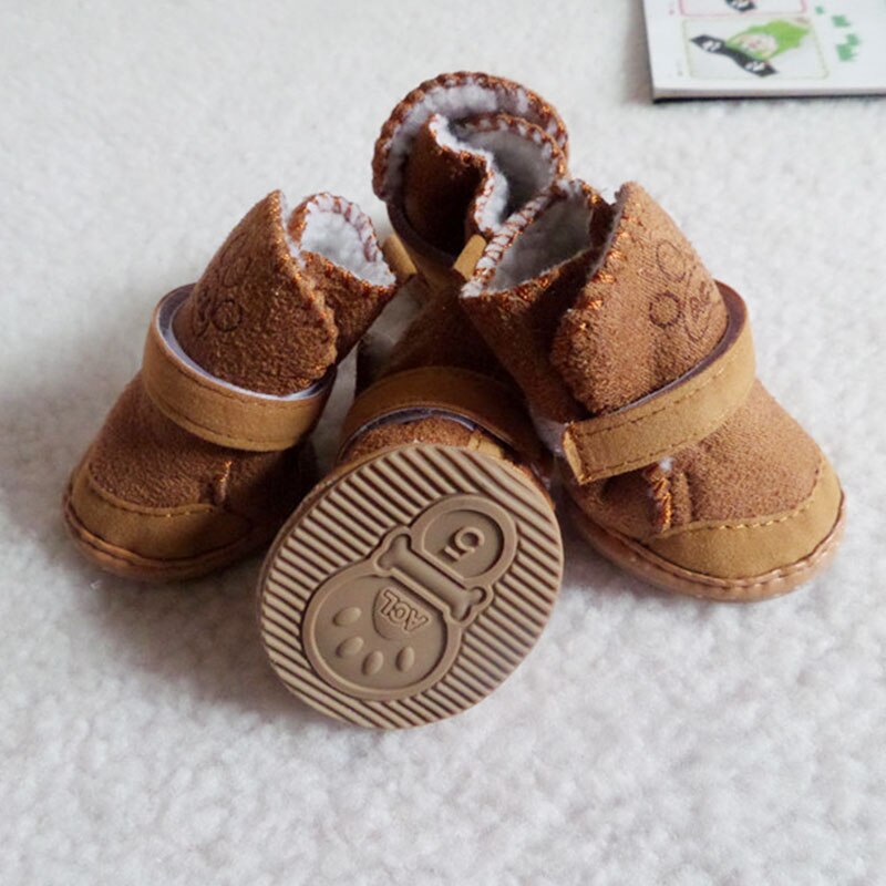 Chien antidérapant bottes de neige hiver chaussures pour animaux de compagnie pour petit moyen grand chiens 4 pièces épais neige chien chaussures bottes chaudes chiot fournitures