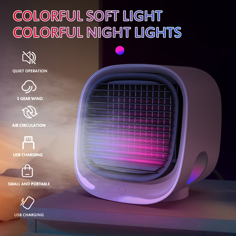 Mini Air Conditioner Fan Humidifier Purifier Cooling Fan Air Cooler Quick Air Conditioner Fan For Home Office Desktop Room