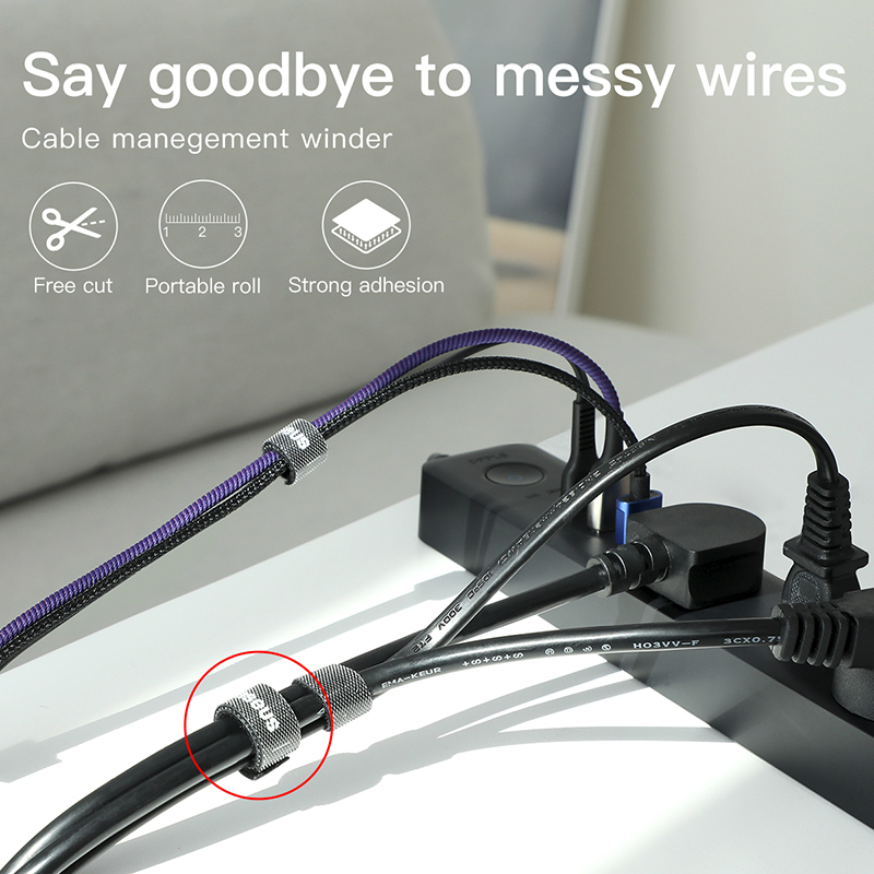 Baseus Cable Organizer Wire Winder Clip Earphone Holder Mouse Cord Protector HDMI Cable Management For iPhone Samsung USB Cable