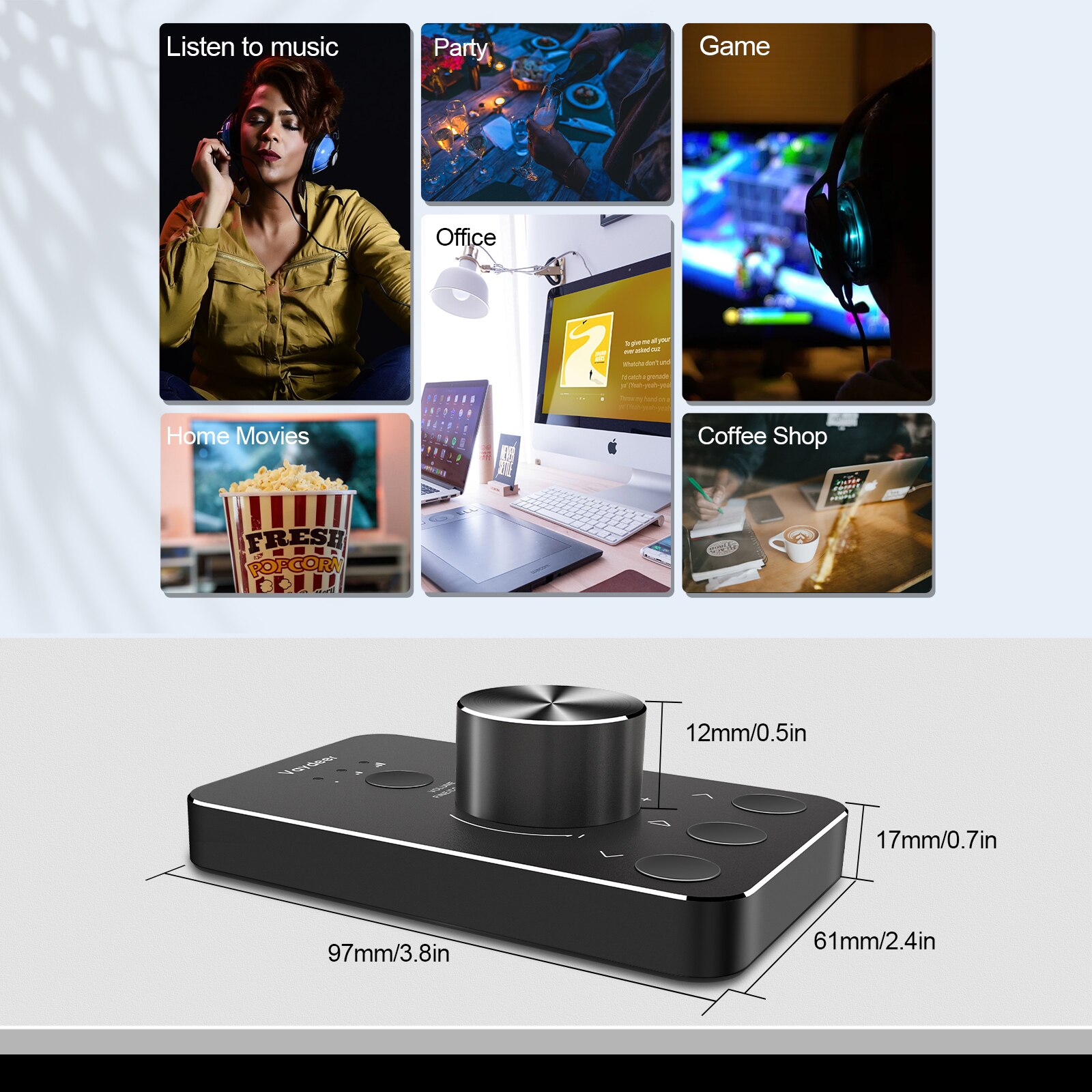Volume Control Knob USB Computer Speaker Controller One-Click Mute Function and 3 Volume Control Modes Audio Adjust
