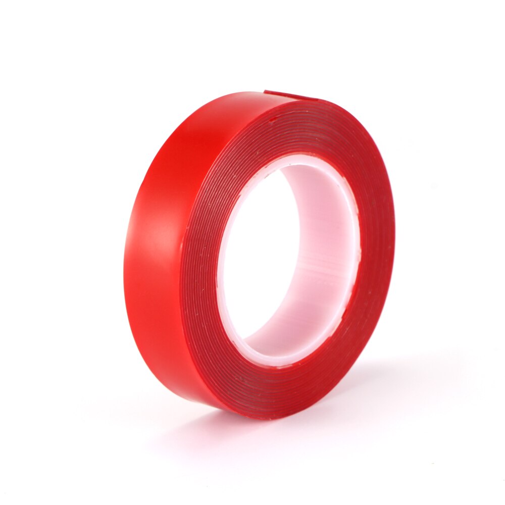 Akryl dobbeltsidet klæbemiddel stærk højklæbende bil rød farve dobbeltsidet vandtæt ridsefast beskyttende tape: Bredde 10mm