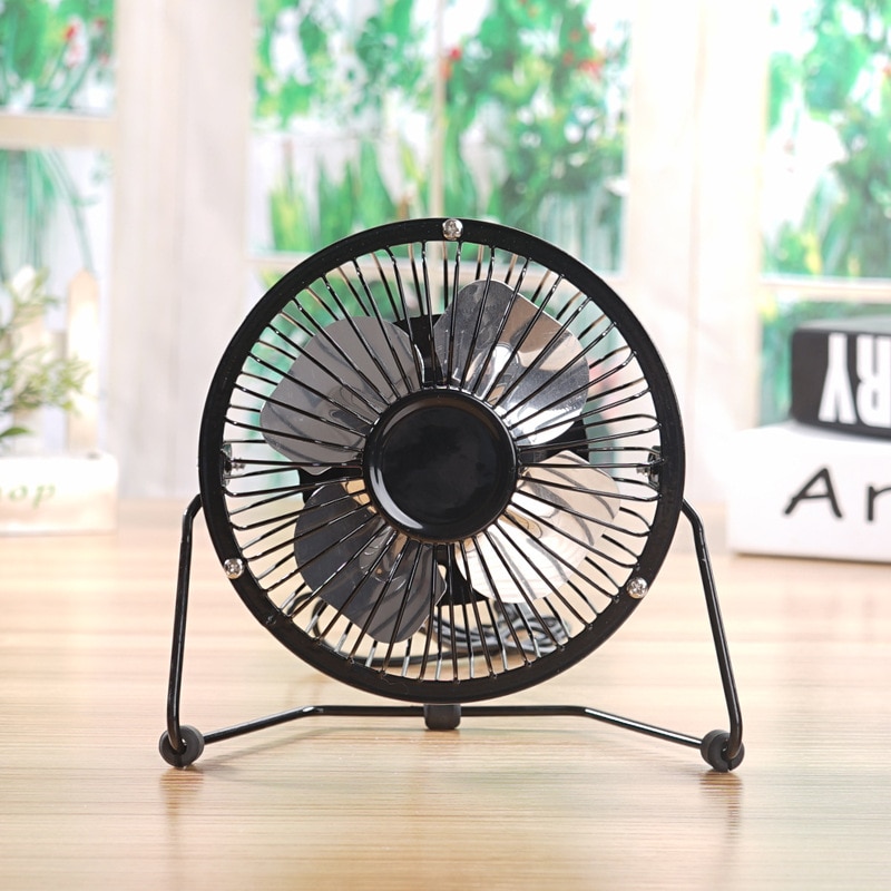 Draagbare mini-ventilator airconditioner luchtkoeler tafel kleine handventilator bureau elektrische hand usb tafel kamerkoeling slaap thuiskantoor: Zwart