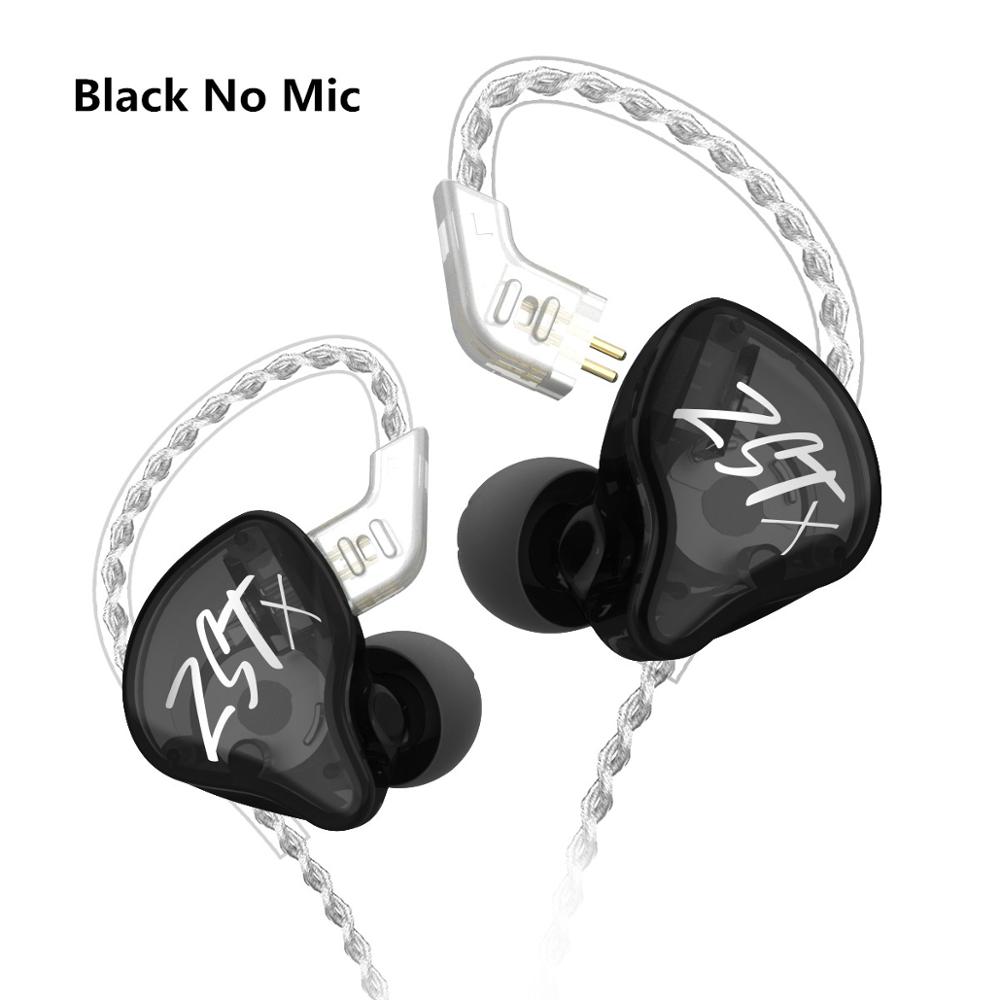 NUOVO KZ ZST X 1BA 1DD Hybrid HIFI In Ear Auricolari Bass Auricolari Sport Noise Cancelling Auricolare KZ ZSTX ZSN X ZSX ZS10 ES4 V80 C12: Black no mic