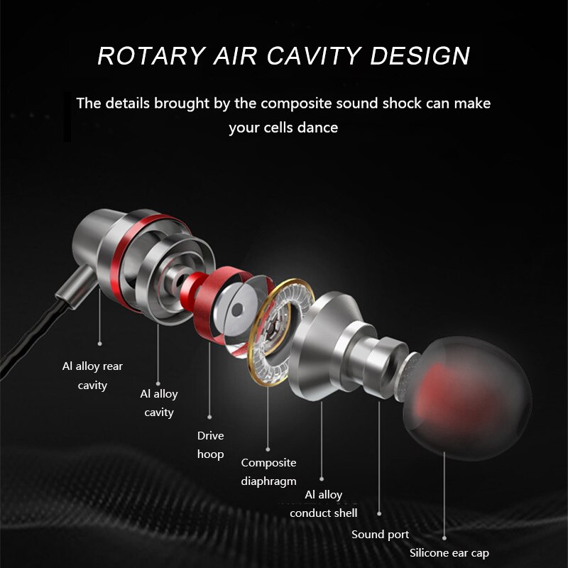 in-orecchio cablata Auricolare Tipo-c Musica sport Auricolari per Samsung Xiaomi Mi 8 Huawei P20 P30 LeEco USB di Tipo c del Metallo Auricolare con Il Mic