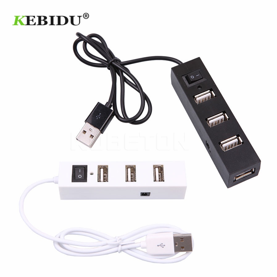 Kebidu Mini Usb 2.0 Hi-Speed 4 Port Usb Hub Splitter Hub Adapter Draagbare Voor pc Computer Usb Hub 4 Poorten