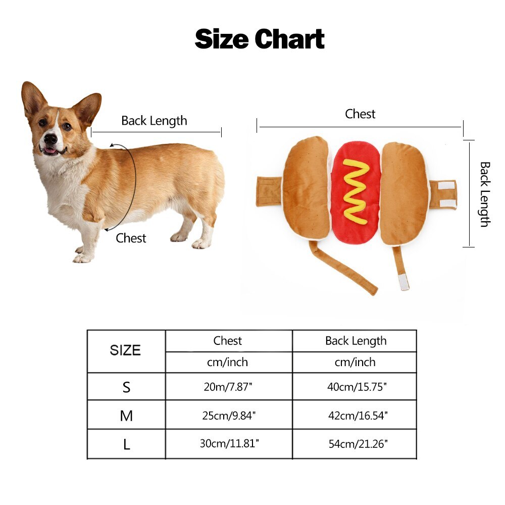 Disfraz de hamburguesa S/M/L para perro , ropa para Perros y Gatos, ropa para Perros y Gatos pequeños y medianos