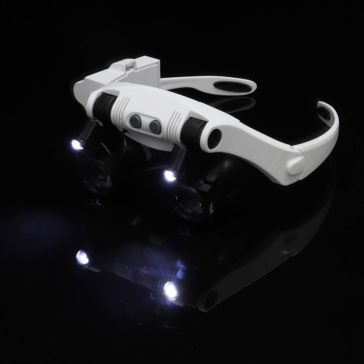 3/4/5/6/7/10/15X Bril Vergrootglas Glas 6 Lens Loupe Eyewear vergrootglas Met Led-verlichting Lamp Hoofdband Led Vergrootglas