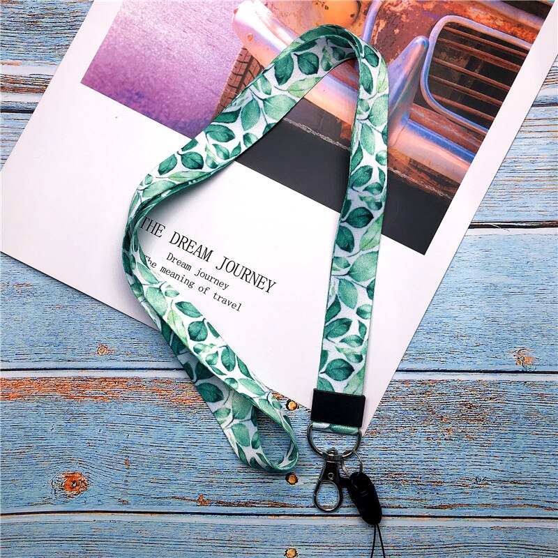 10 pz/lotto Piccole Foglie Fresche Neck Strap Portachiavi per le chiavi della Carta di IDENTIFICAZIONE Palestra Cinghie e laccetti per cellulari e smartphone USB badge Holder FAI DA TE Caduta Del Telefono corda