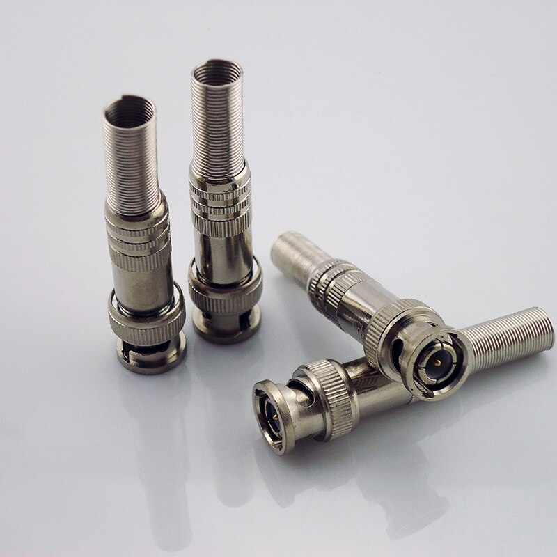 100PCS/Lot CCTV Products Accessories BNC Connector To Coaxial Male Spring Lead For RG58 RG59 Cable CCTV Camera System BNC-101