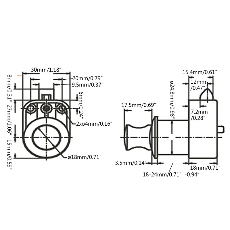 Furniture Hardware Mini Push Lock Button Catch Lock Cupboard Door Knob Camper Caravan RV Cabinet Drawer Push Latch