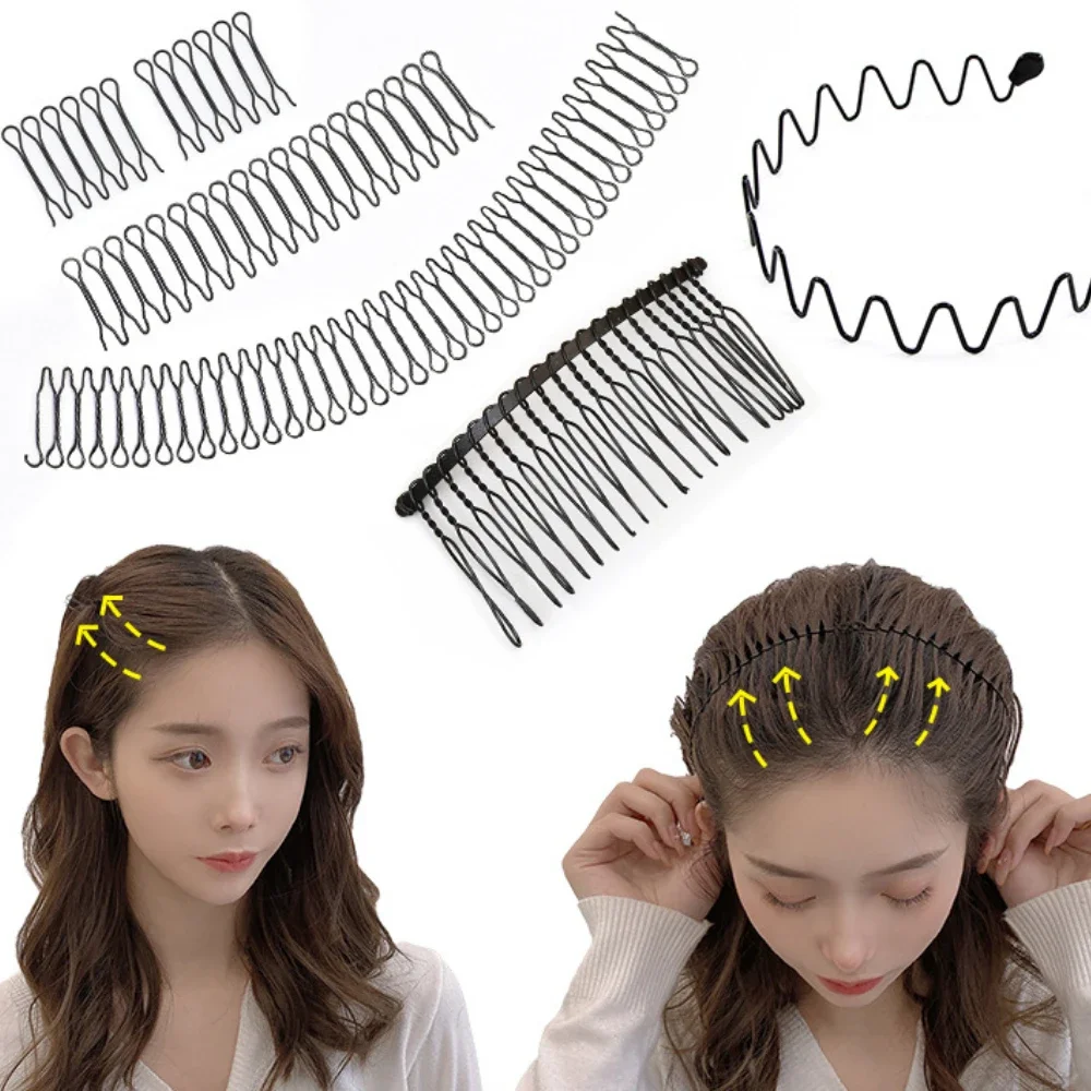 Horquilla Invisible para el pelo roto para mujer, herramientas estilo Tiara, rollo curvo, flequillo de aguja, peine de inserción fija, accesorios de estilismo