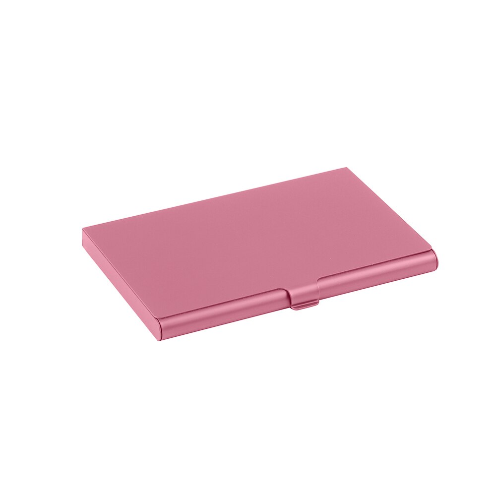 1pc Black Aluminum Card Holder Women Men Metal Credit ID Card Business Card Holders Organizer Purse Wallet Box Cover: Pink