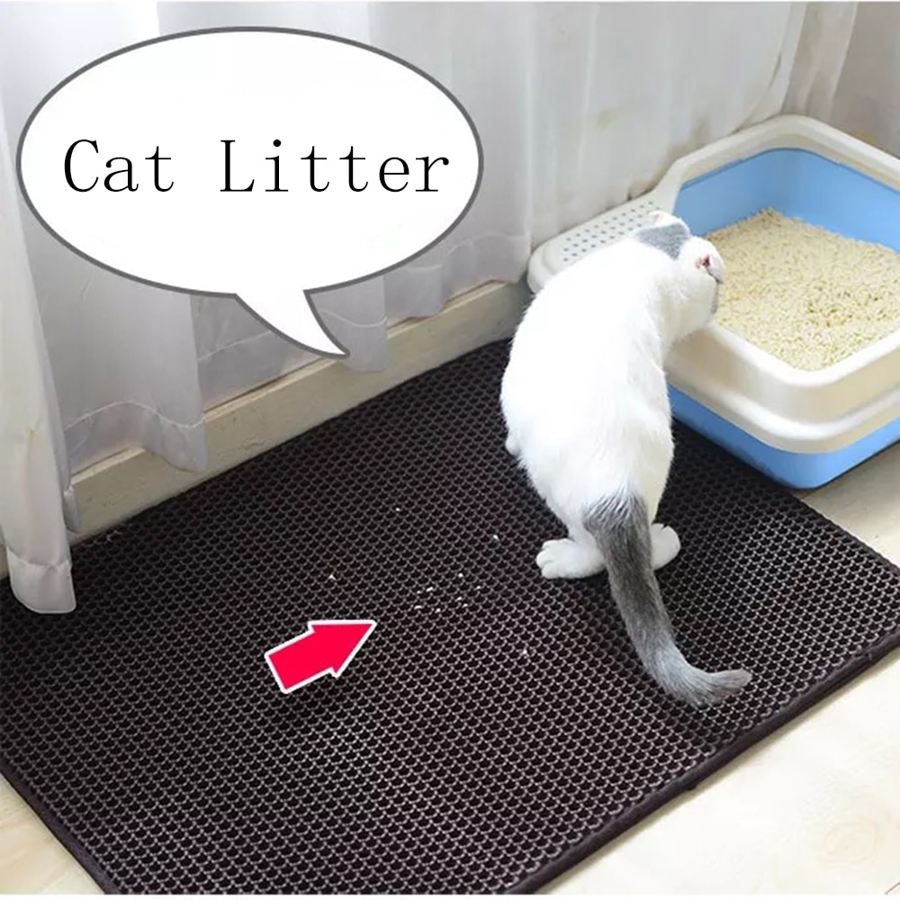 Cat Litter Mat Waterproof Double Layer Honeycomb Kitty Litter Trapping Pet Litter Mat Clean Pad Pet Products cat litter catcher