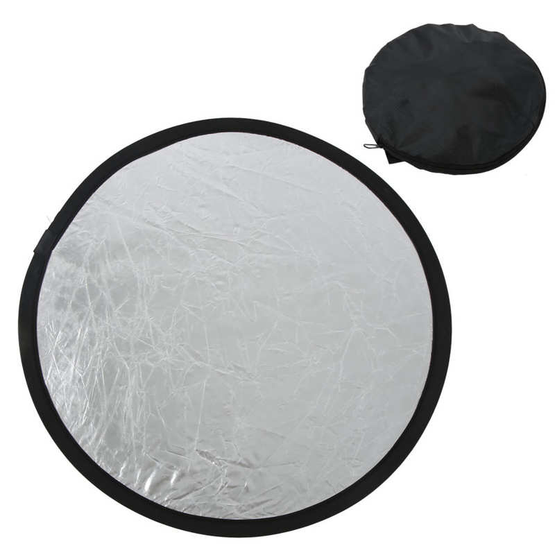 Lighting Reflector 2 in 1 Lighting Reflector 60cm / 23.6in for Indoor and Outdoor Photography: silver white