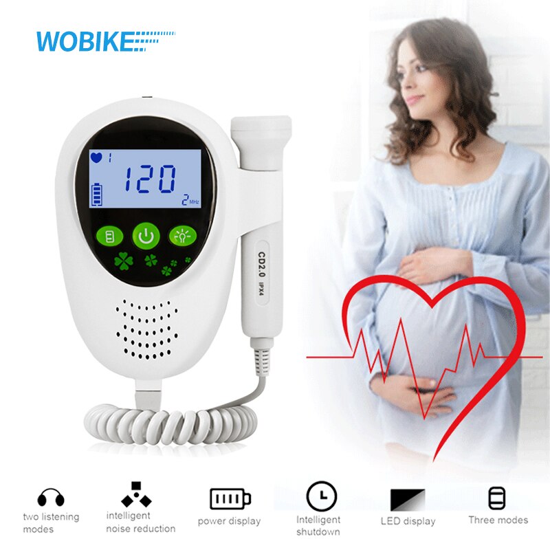 Wobike Foetale Doppler Ultrasound Baby Hartslag Detector Home Zwangere Doppler Baby Hartslagmeter Pocket Doppler 2.5Mhz
