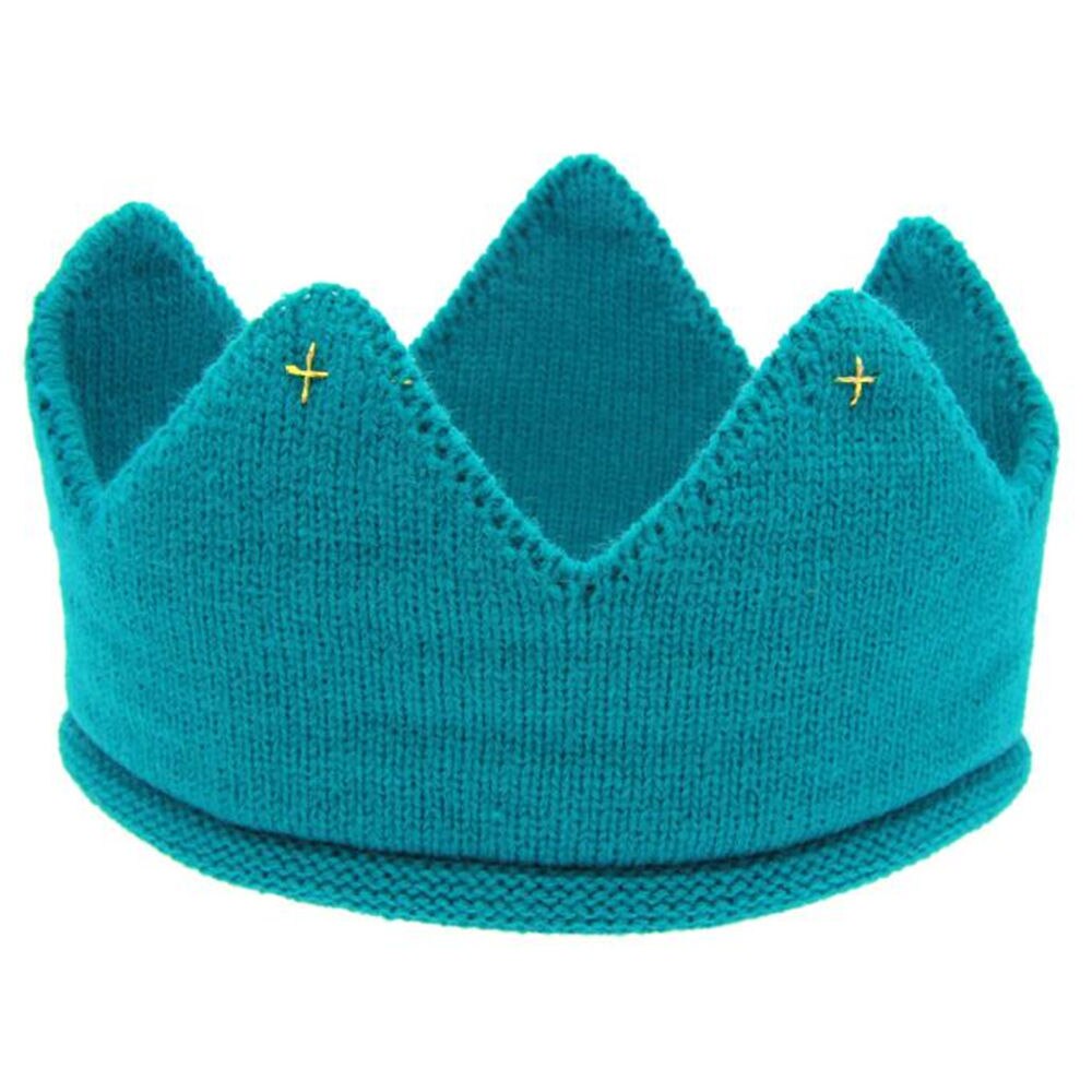 Chapéu 2019 moda elástico cabeça acessórios novo bebê bonito coroa malha bandana chapéu presente do bebê para meninos e meninas #40: Blue