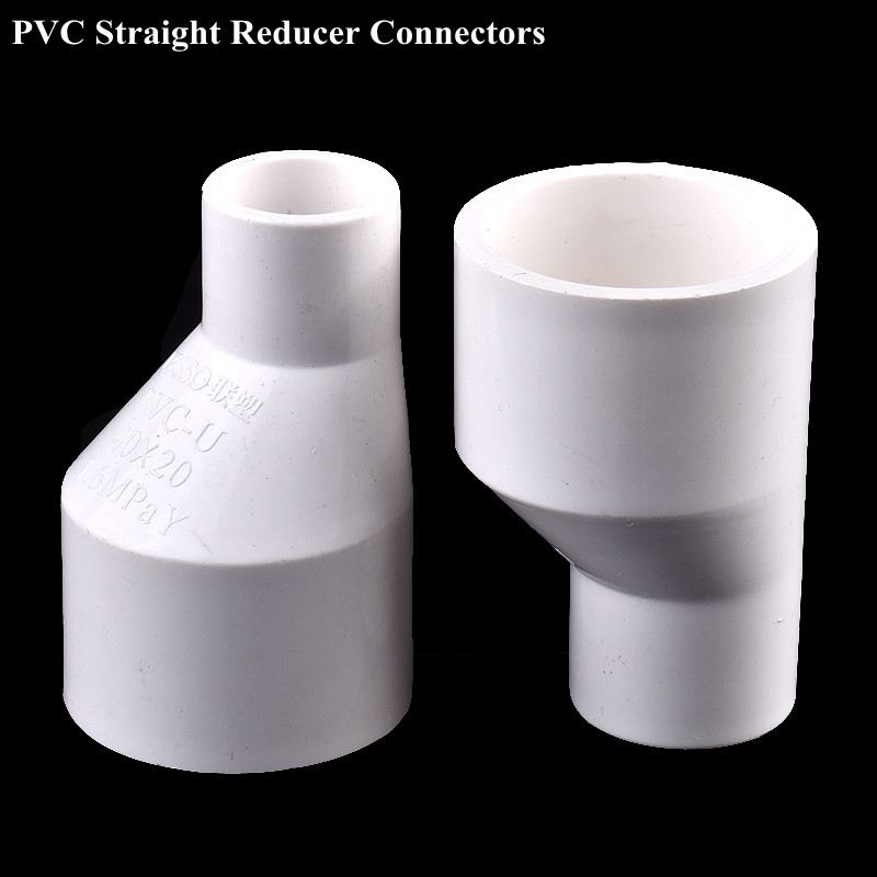 1Pc PVC Straight Eccentric Reducer Connectors, Garden Irrigation Water Pipe Joint Drainage Pipe Accessories Fish Tank Adapter
