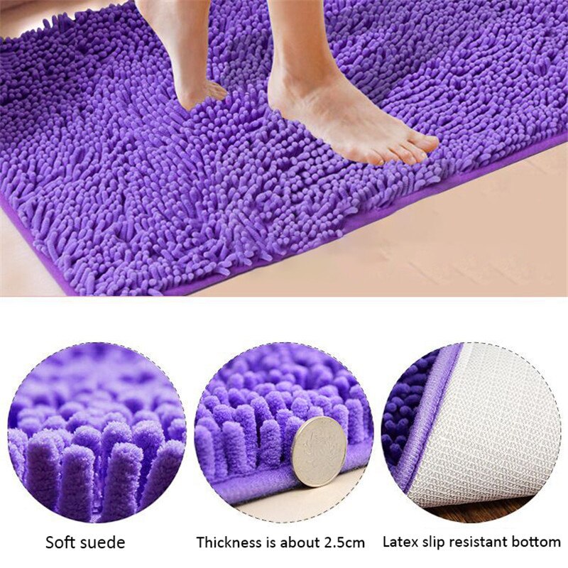 Tapis de bain en Chenille épais bon marché | Tapis de cuisine et de chambre à coucher pour salon, tapis absorbant antidérapant pour porte