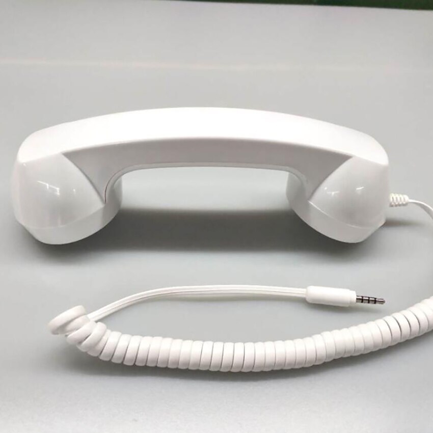 Vintage Retro Telephone Handset Cell Phone Receiver MIC Microphone for Cellphone Smartphone, 3.5 mm Socket, 100cm Cable