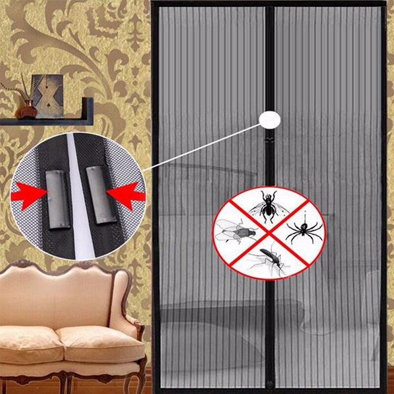 Big size Magnetic Attractable Anti Fly Mosquito Insect Curtain Soft Frame Screen Window Mesh Net Automatic Closing Door Screen