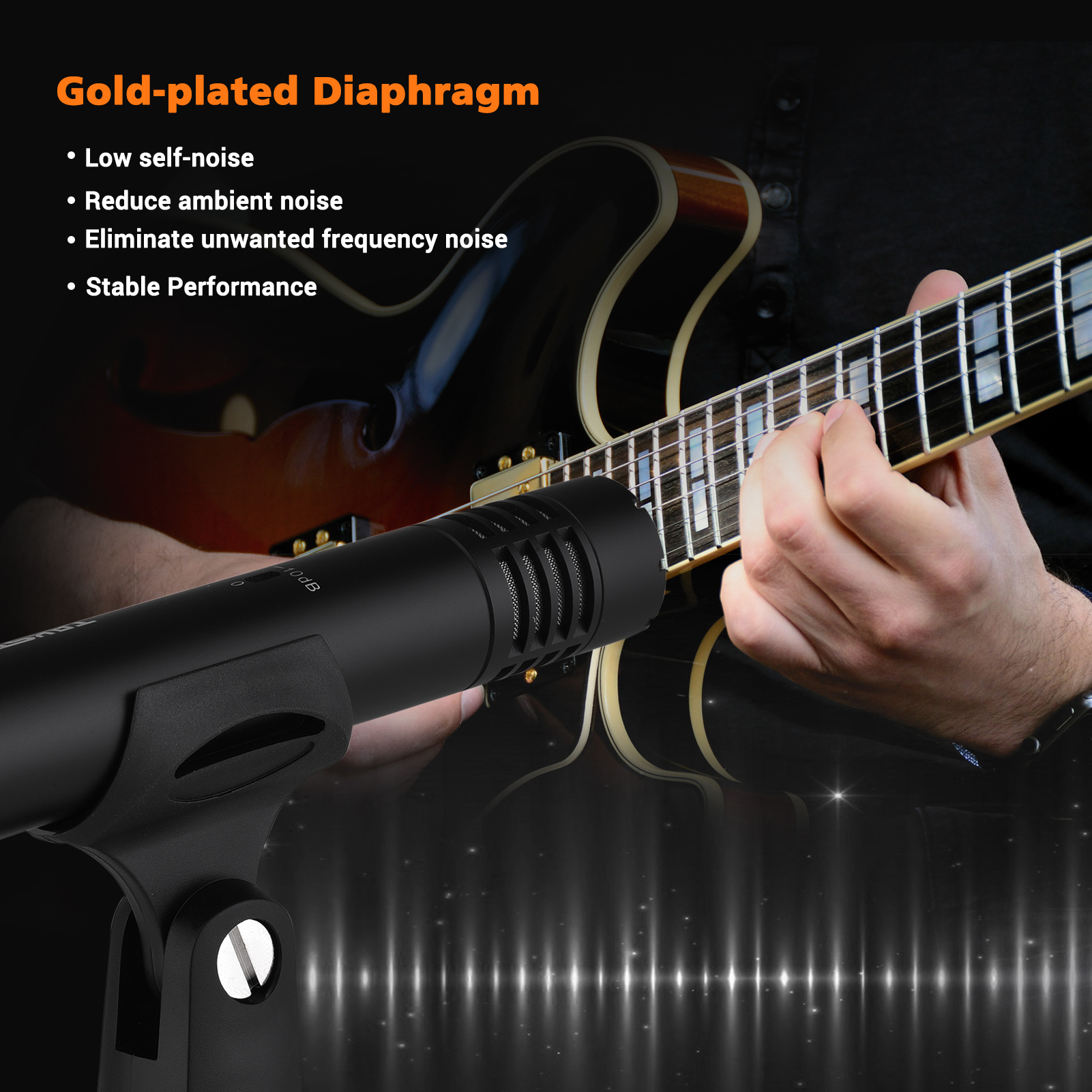 TAKSTAR CM-63 Diaphragm Condenser Microphone Moisture Resistant XLR Cardioid Microphone for Studio Recording Mic