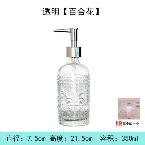 Newyearnew 350ml glazen flessen handwasmiddel emulsie zeepdispenser retro badkamerdecoratie accessoires: A