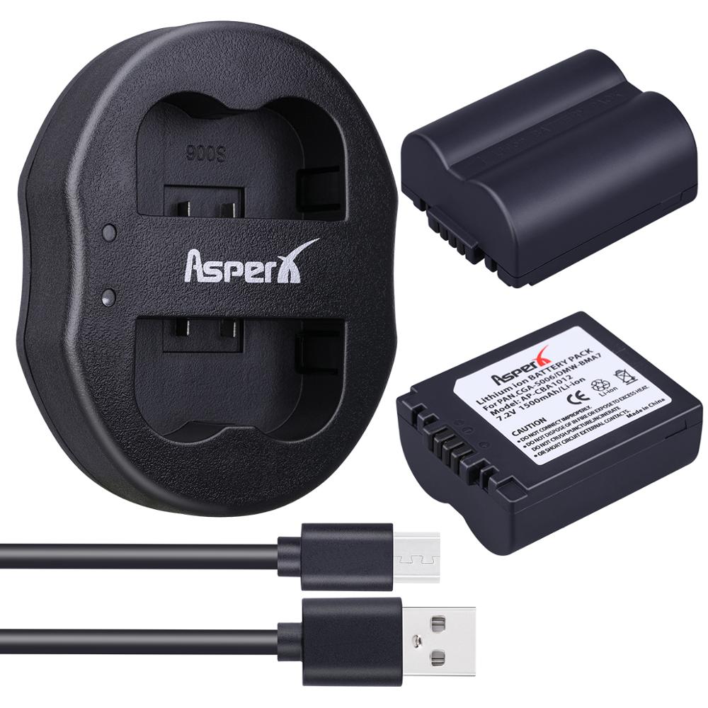 2 pilas de CGA-S006 y cargador de batería para Panasonic Lumix DMW-BMA7, DMC-FZ7, DMC-FZ8, DMC-FZ18, DMC-FZ28, DMC-FZ38, DMC-FZ50