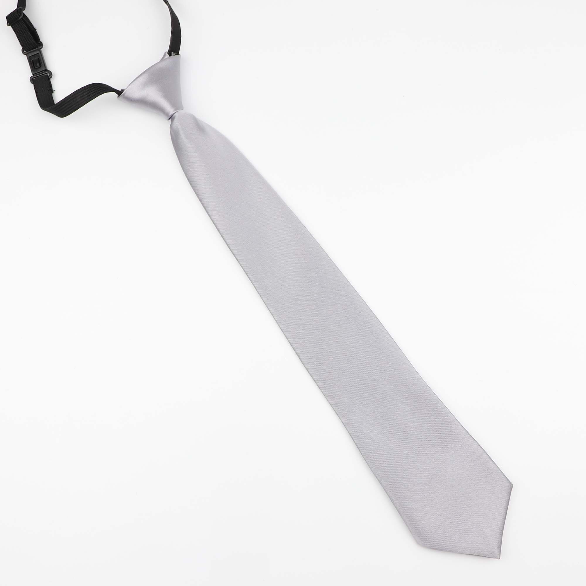 Cravate Slim pour hommes, couleur unie, paresseux, mince, ajustable, bande élastique, largeur 7cm, de styliste, formel, de fête: 1