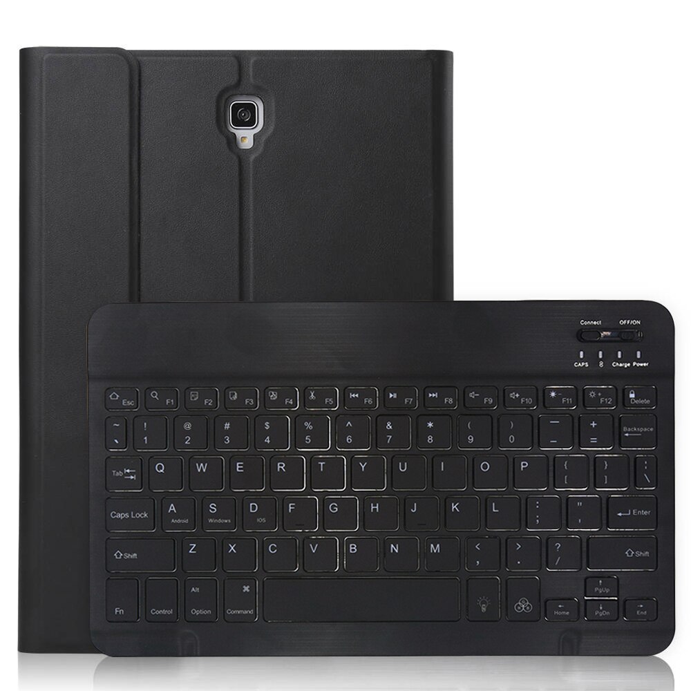 Wireless Keyboard Case Voor Samsung Galaxy Tab Een 10.5 T590 T595 T597 SM-T590 SM-T595 Smart Cover Flip Stand Beschermende case: black