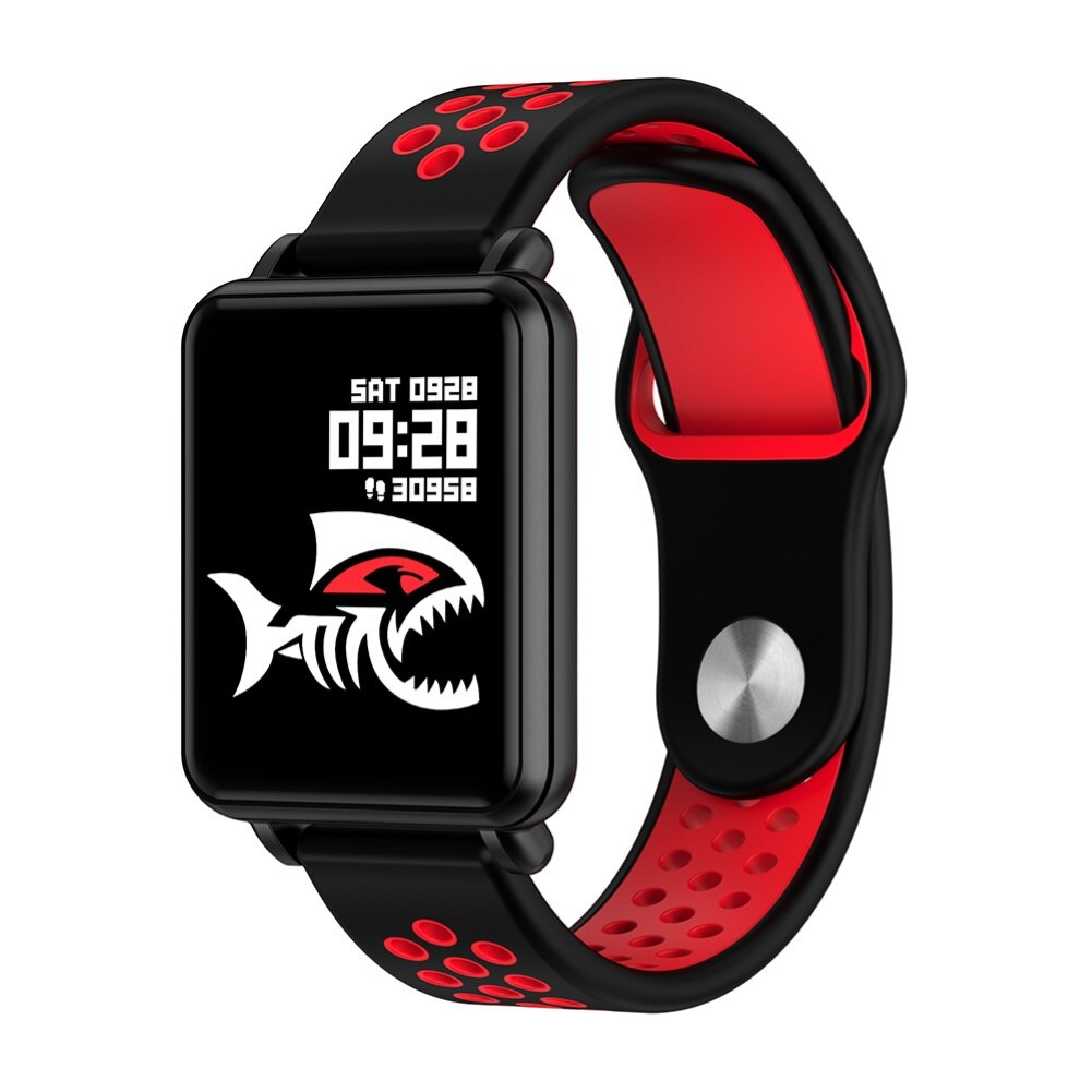 Land 1 1.3Inch Full Touch Screen IP68 Waterproof Bluetooth Sports Smart Watch Heart Rate Monitoring Multifunctional Waterproof: Black Red