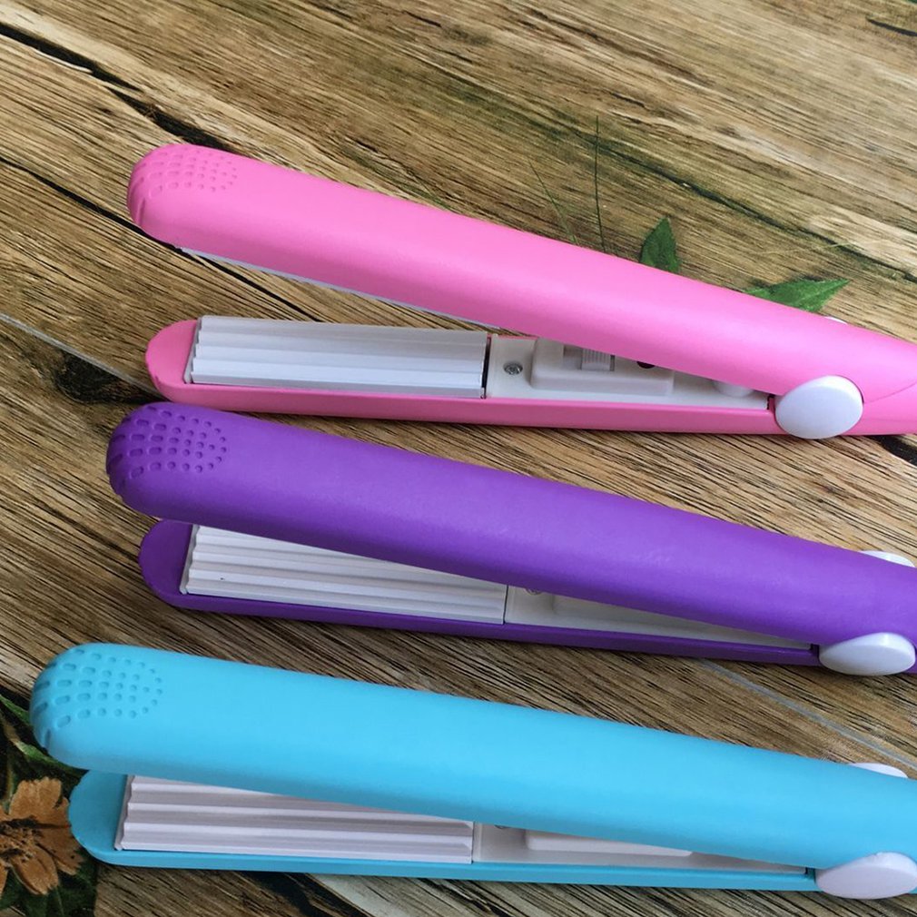 mini rettetang jern keramisk rette bølgeblikk krølltang stylingverktøy hårkrøll rosa lilla blå