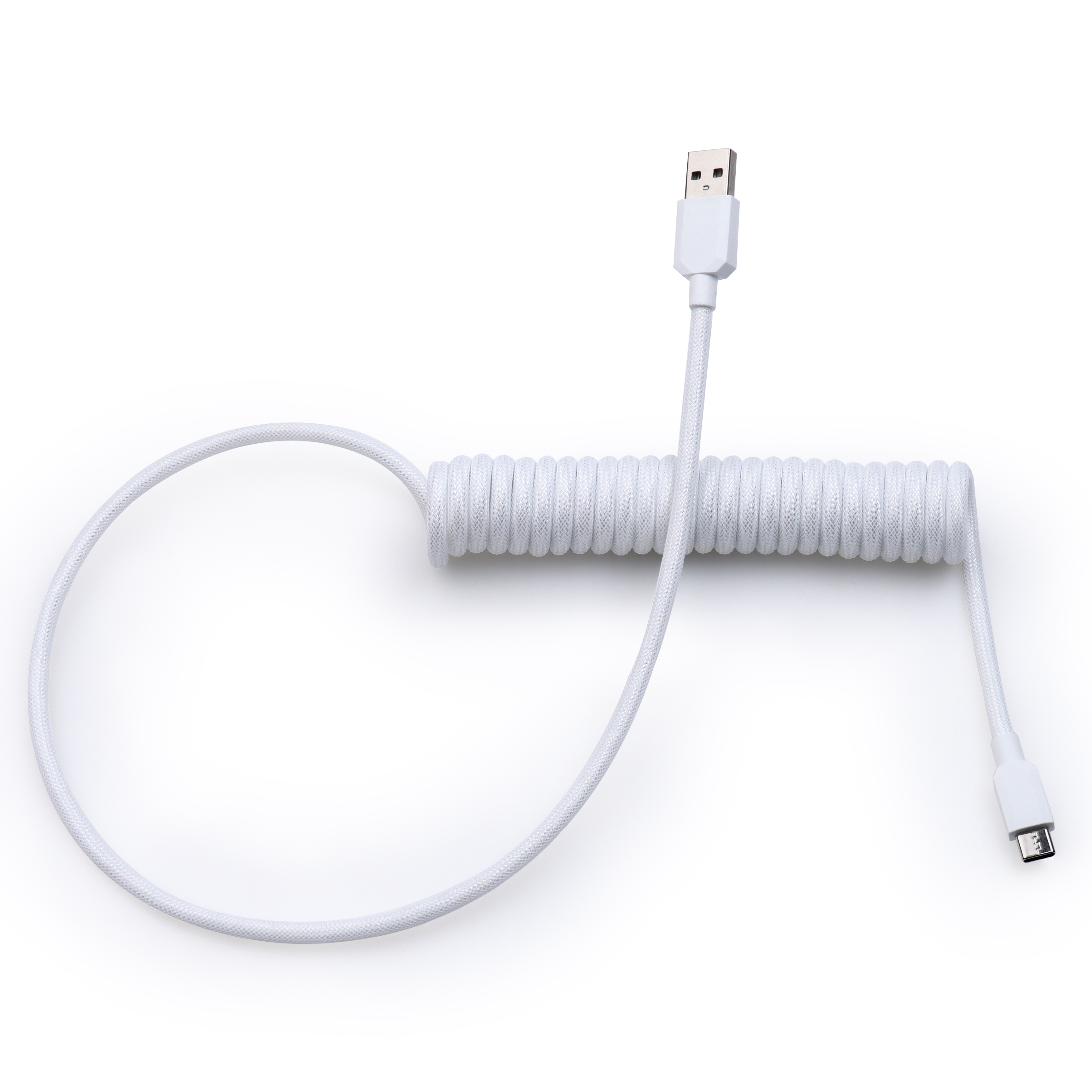 Lano mekanisk tastatur datakabel type-c til usb spiralfjær aviator-ledning 2.5-3m: Sølv