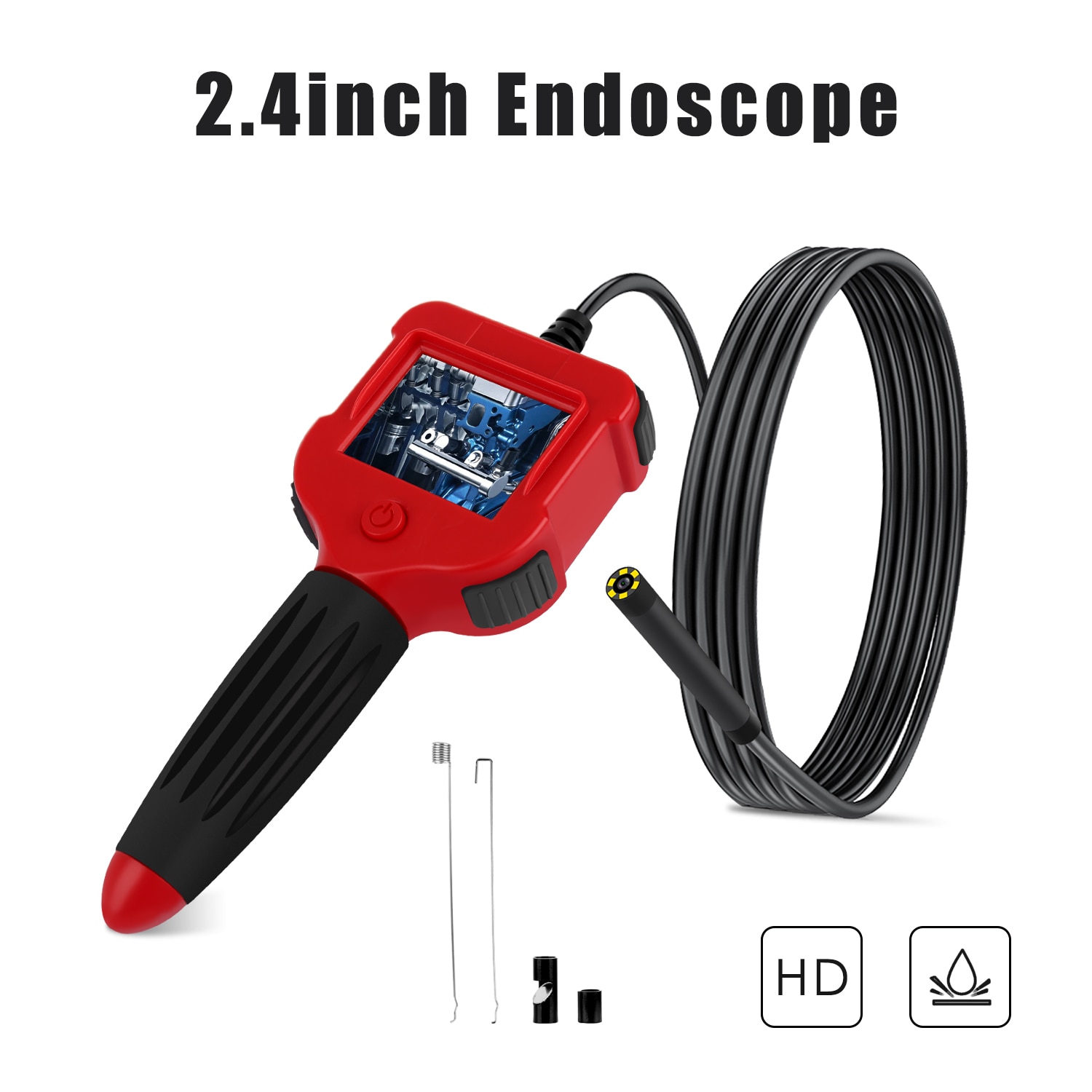 Industrial Endoscope 2.4 Inch Screen Inspection Camera 5.5mm Handheld Endoscope Waterproof Borescope