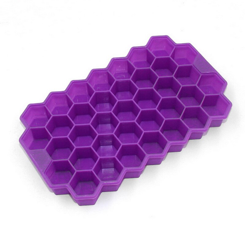 Cavity Ice Cube Tray Honeycomb Ice Cube Mold Food Grade Flexible Silicone Ice Molds for Whiskey Cocktail/: purple
