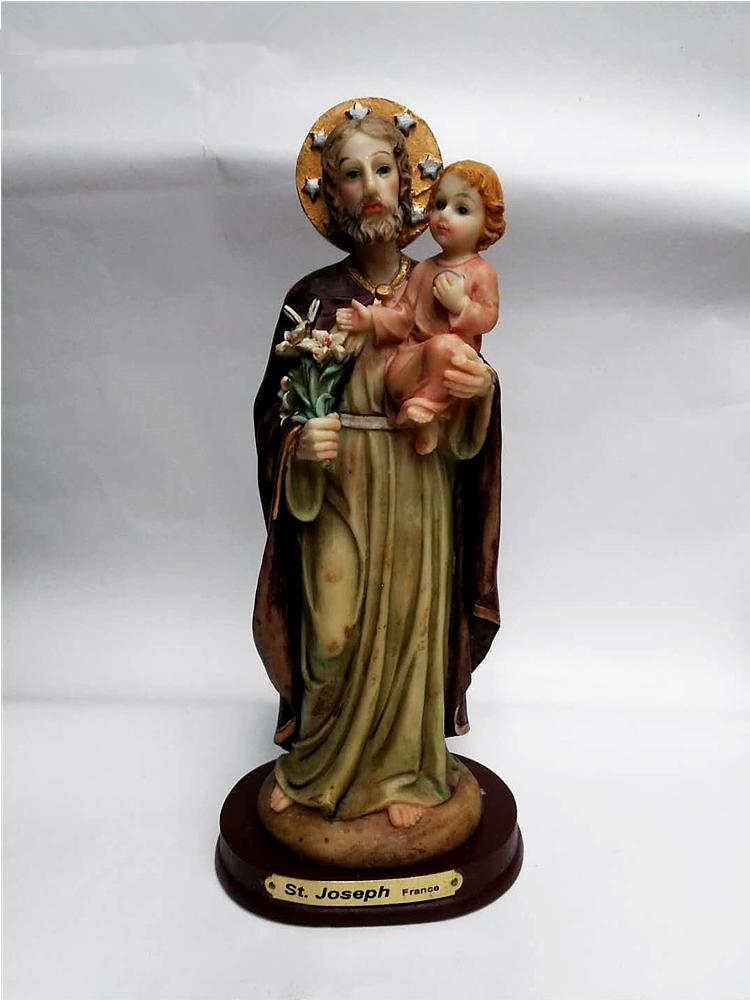 Religiös statyett helig familj staty jesus heliga hjärta staty välsignade jungfru maria staty: Färg 5