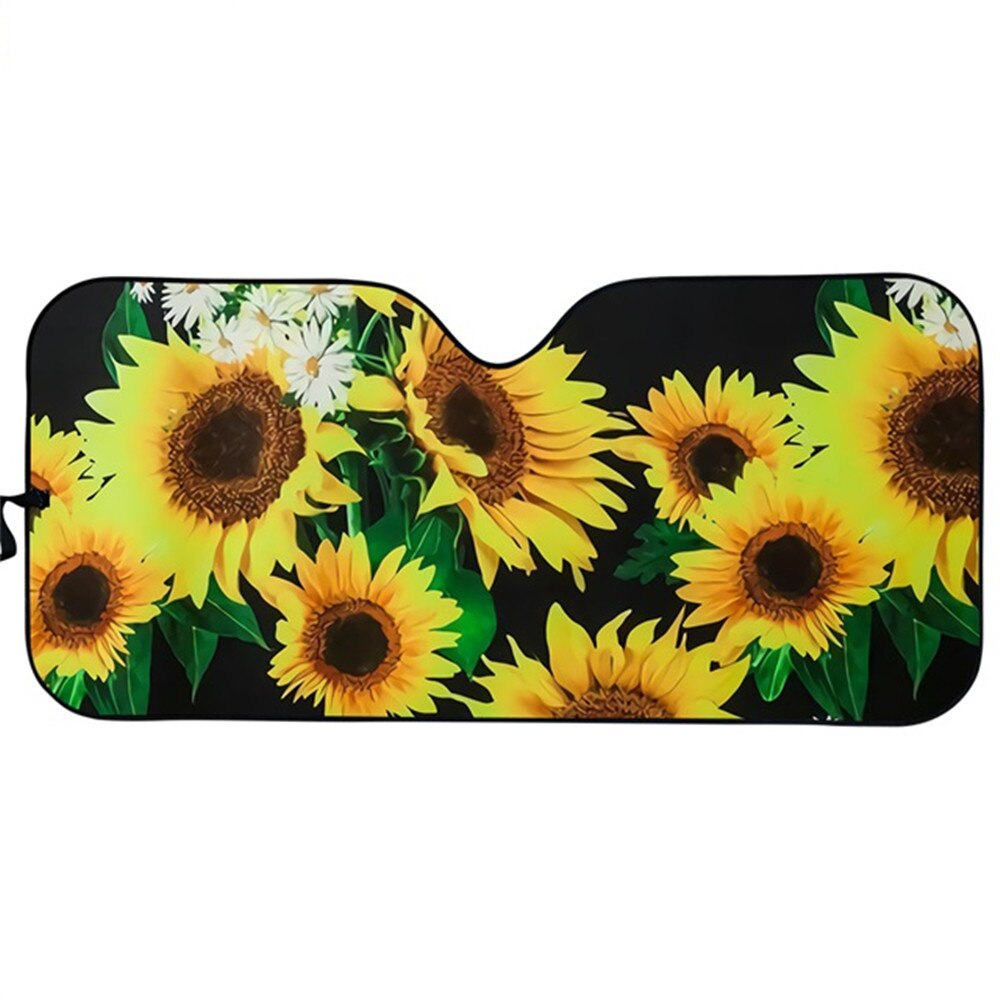 Éblouissement de soleil de bloc d'ajustement universel d'ombre de soleil automatique de tournesol jaune/UV/chaleur gardez votre couverture fraîche d'impression florale de fleur de soleil de bloqueur de voiture: K3762HC